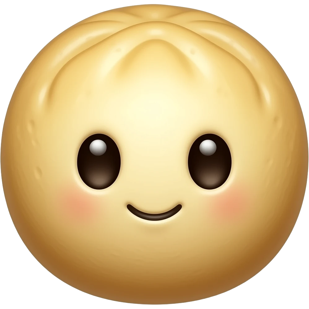 Колобок из теста с глазами и ртом очень миленький emoji