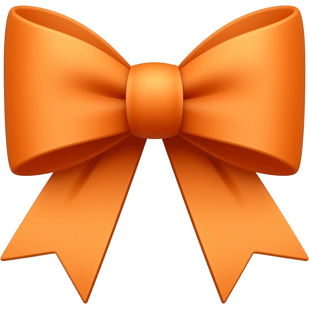 Orange bow emoji