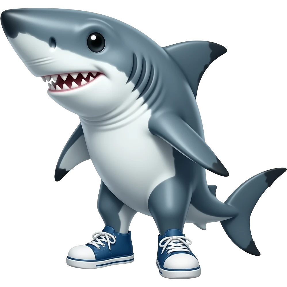 Tiburón con zapatos emoji