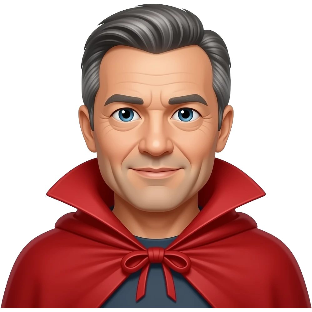 midage man red cape emoji