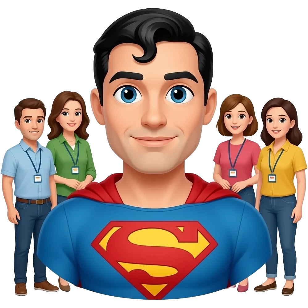 superman with other people is on a guided tour emoji