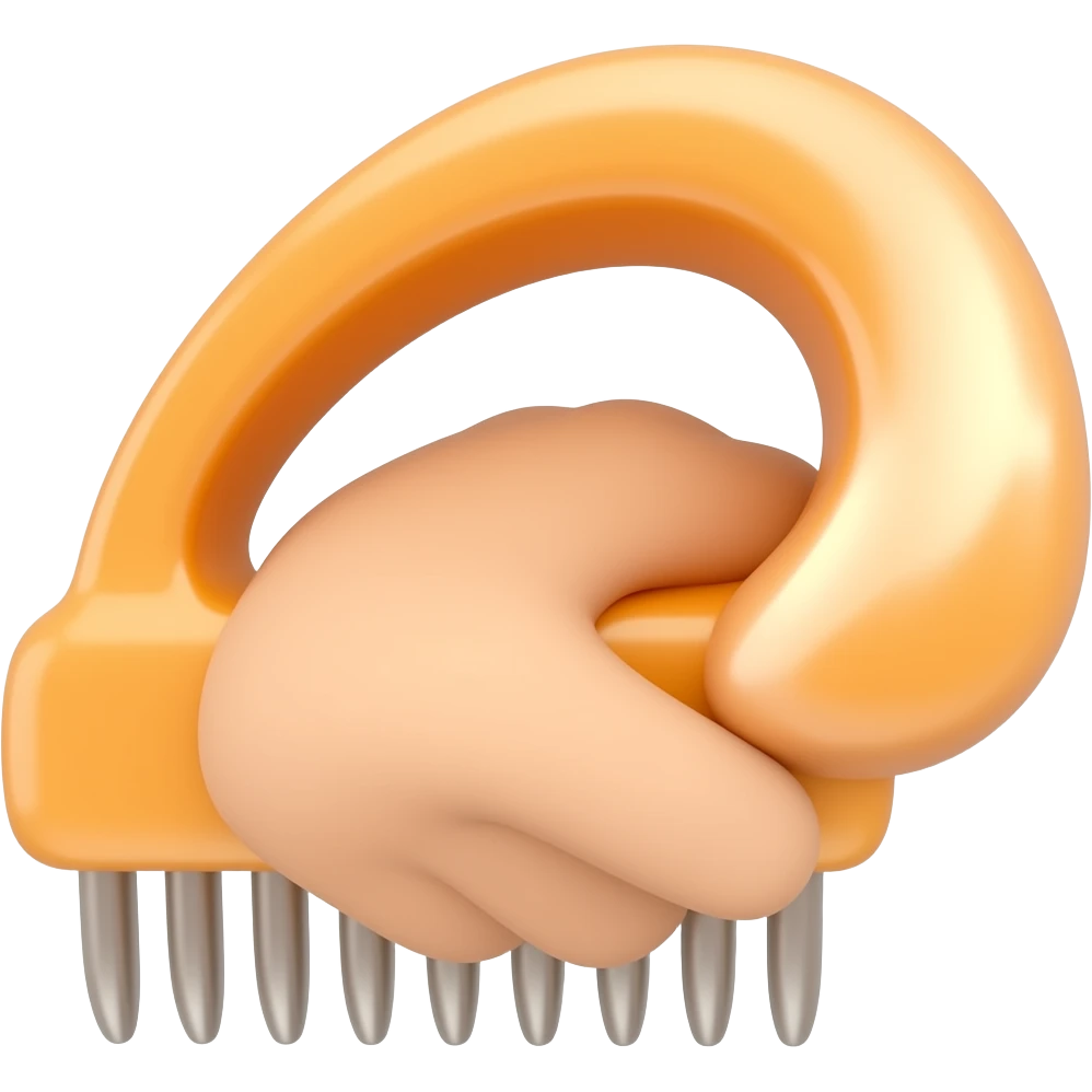 Orange Tiny hand back scratcher emoji