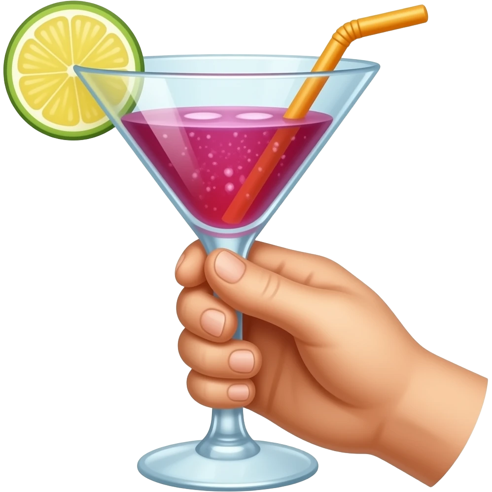 hand and cocktail emoji