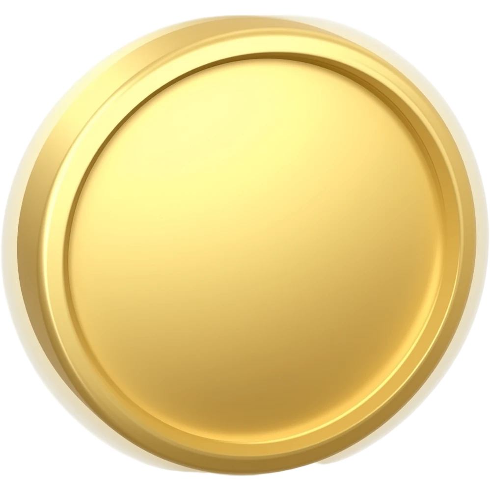a single blank gold coin spinning fast in the air emoji