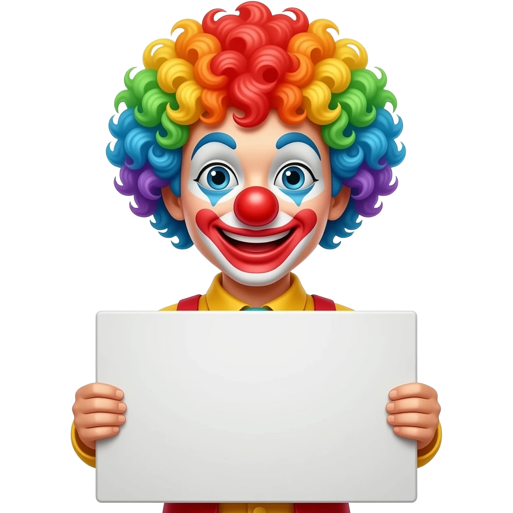 клоун с табличой пустой emoji