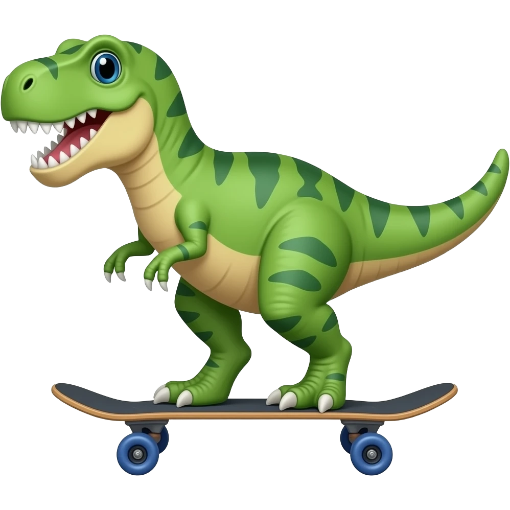 Dinosaur on a skateboard emoji