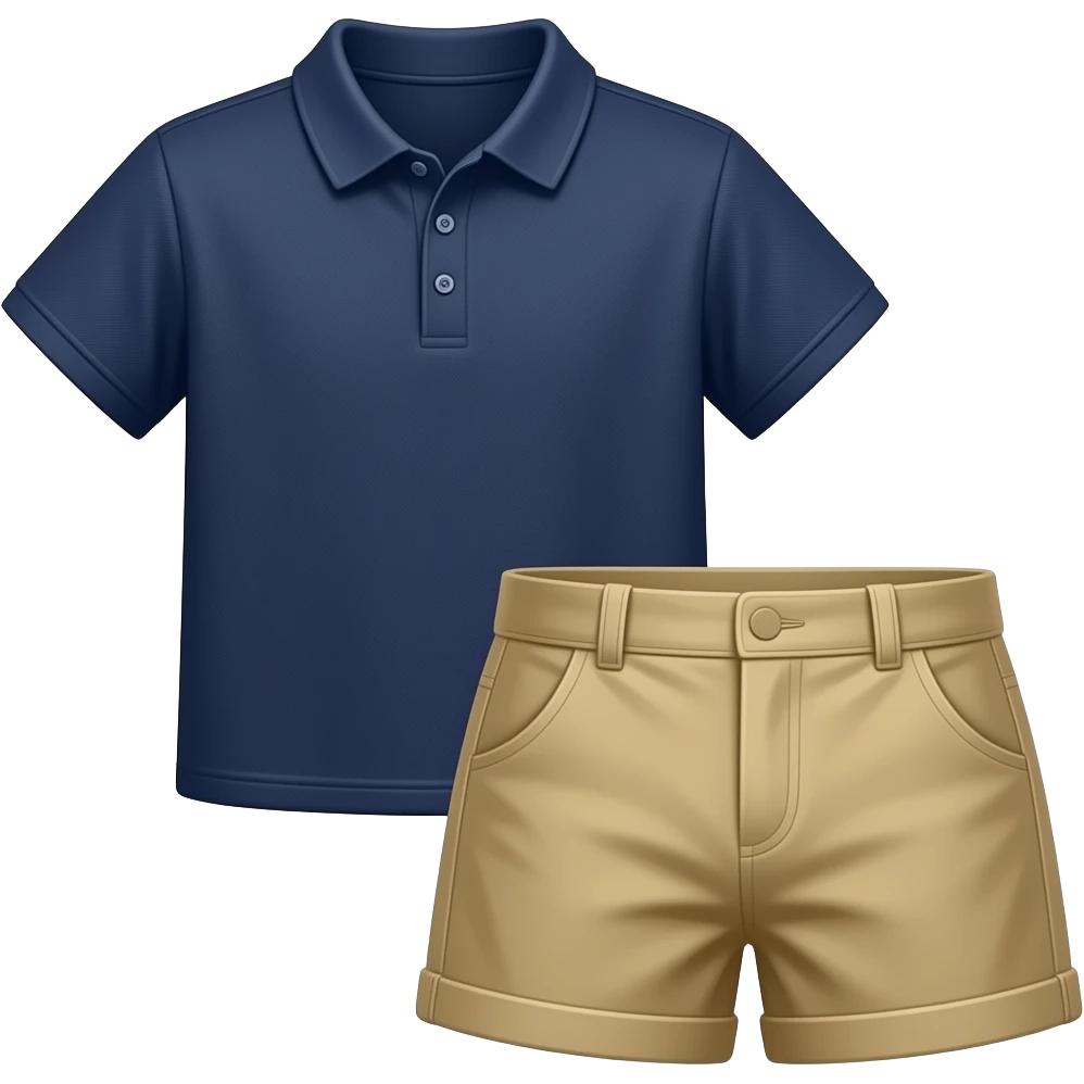 Little girl Navy polo and khaki shorts without person emoji