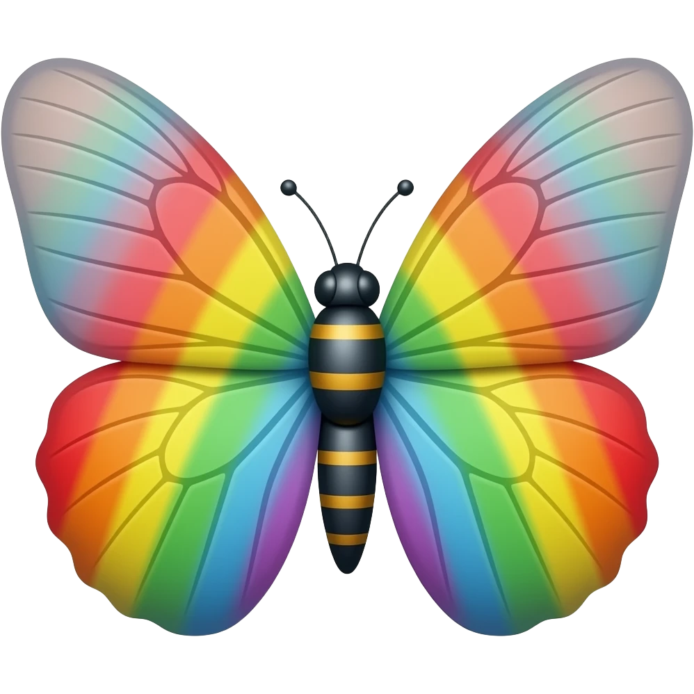 gorgeous rainbow firefly wings emoji