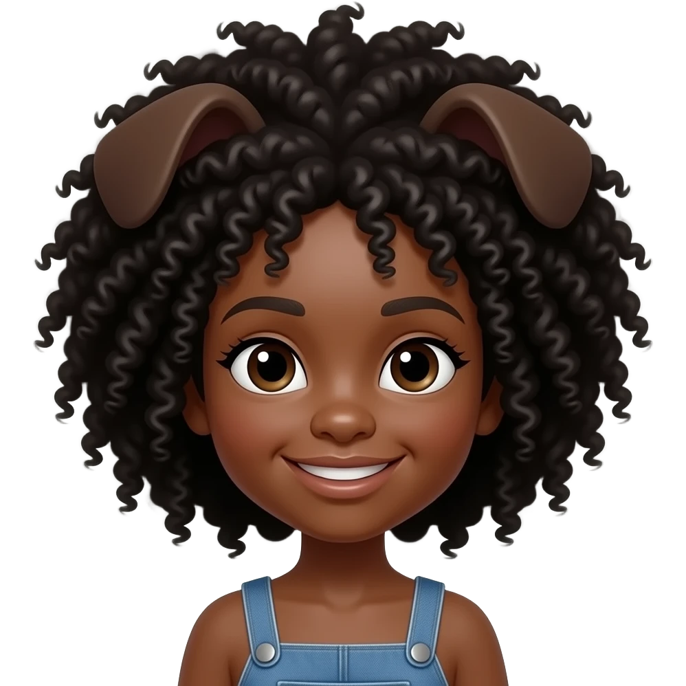 Black girl with Afro doggy style emoji
