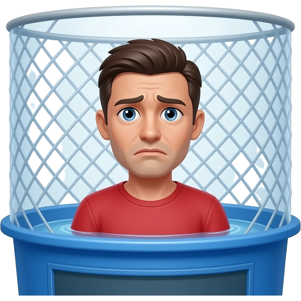 Dunk tank worried person emoji