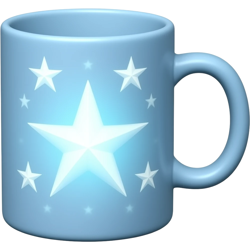 Light blue starry light blue magical mug emoji