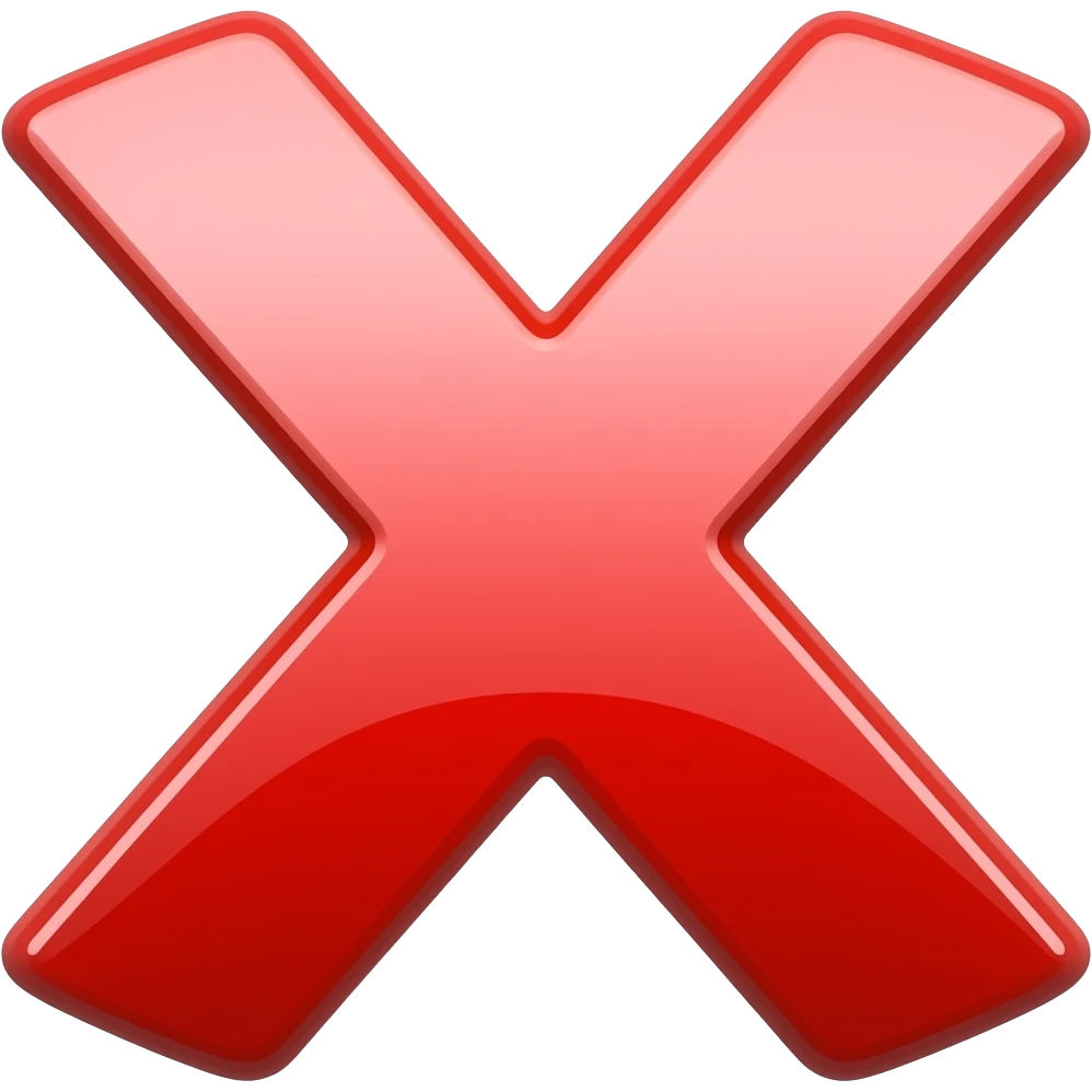 make the x red emoji