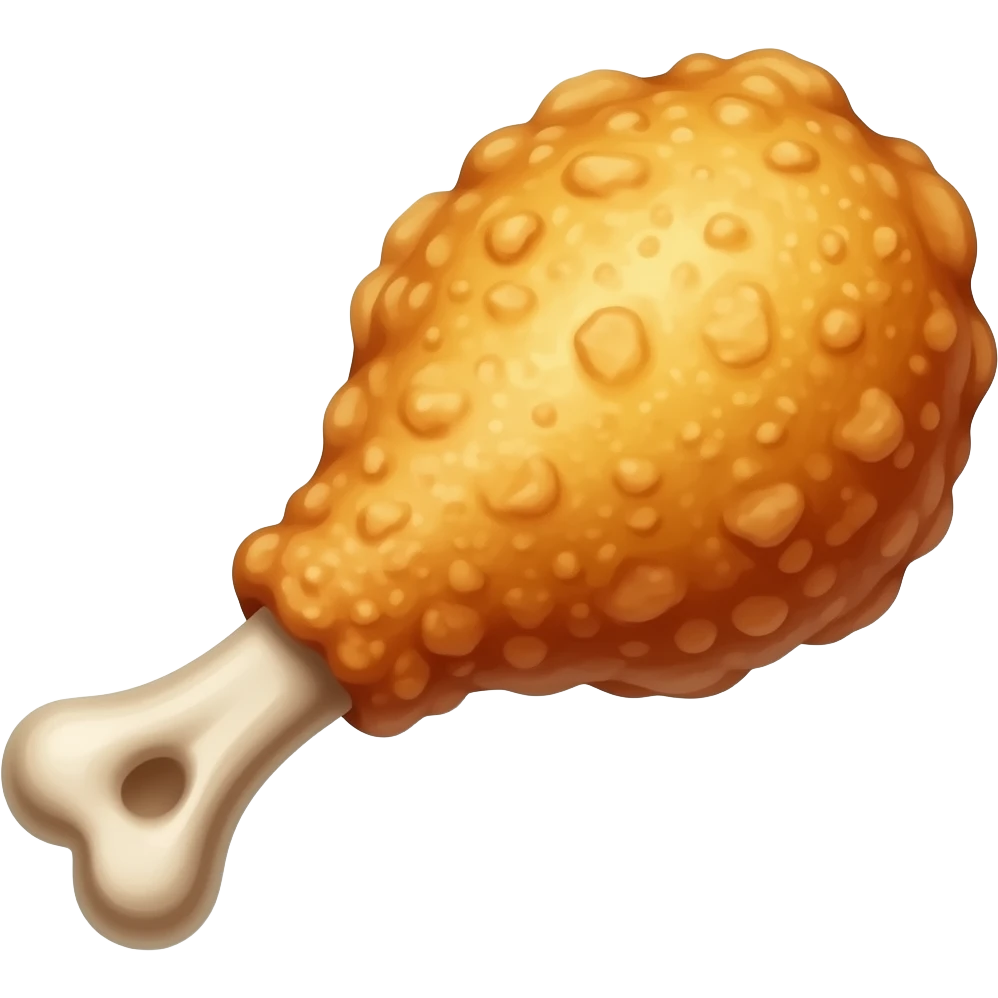 Poultry leg fried with a bone emoji