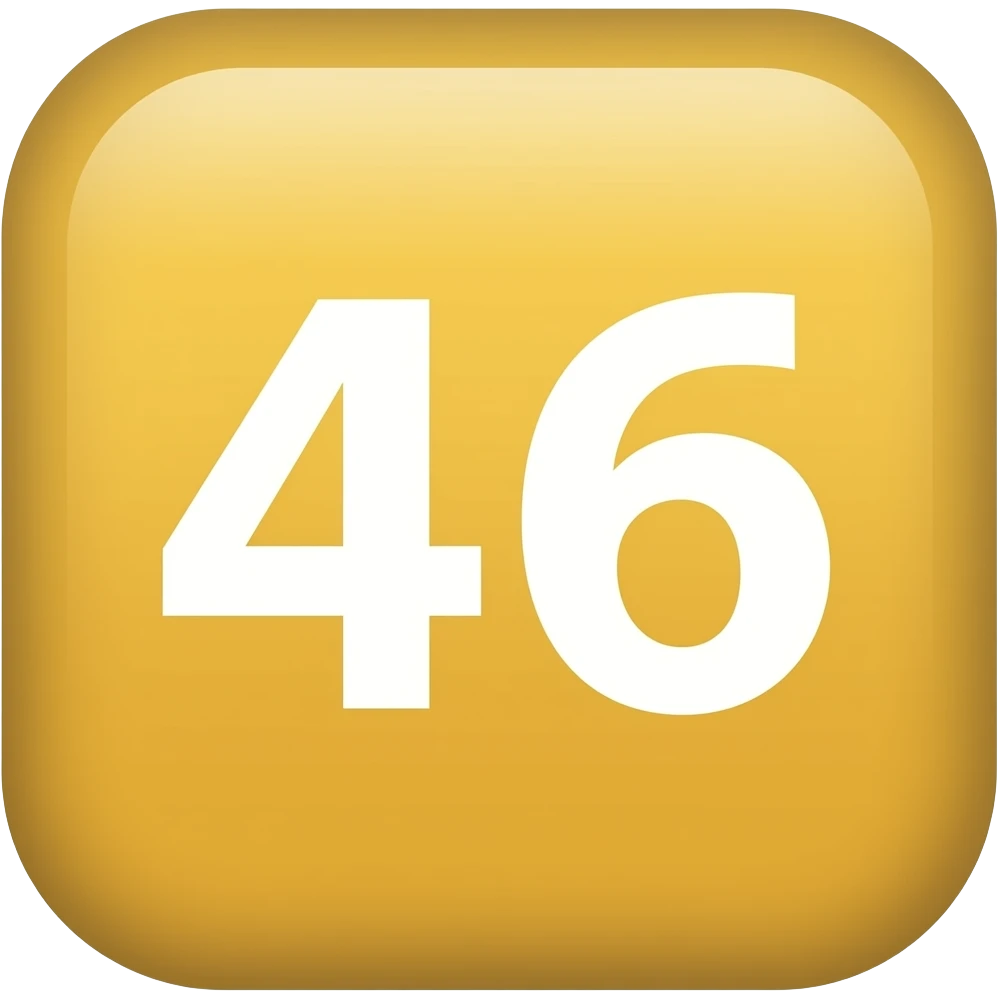 46 on dark yellow color emoji