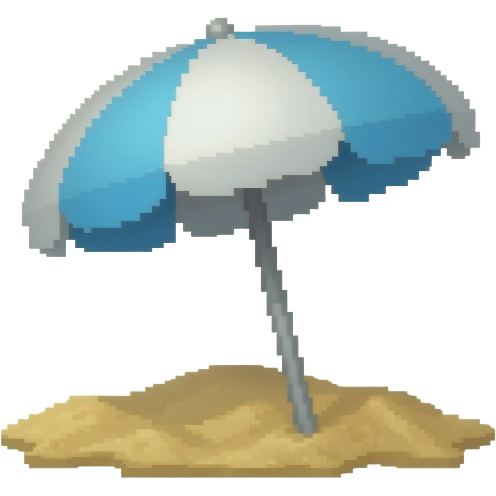 pixeled beach parasol emoji