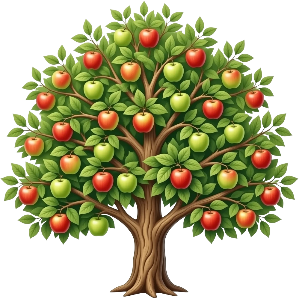 red Apple tree, less apples emoji