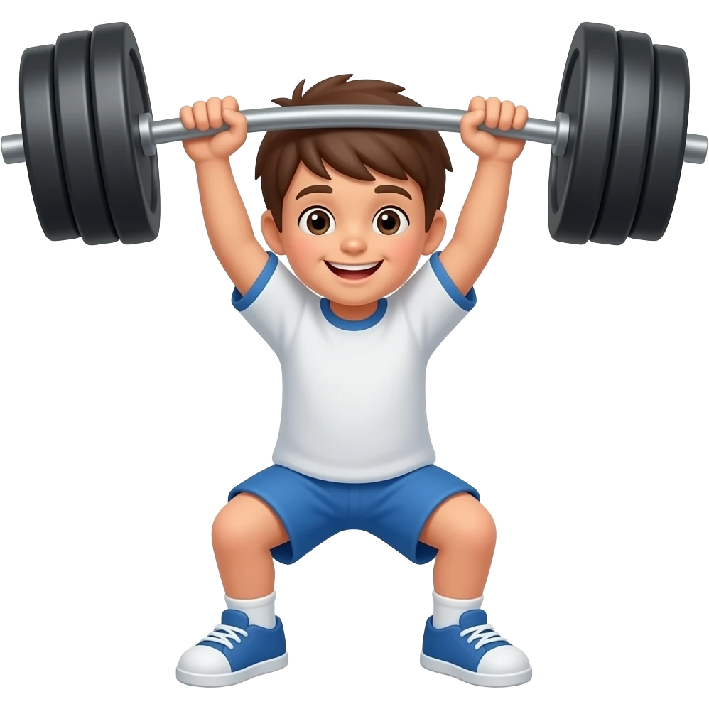 enfant qui lève un poids lourd emoji