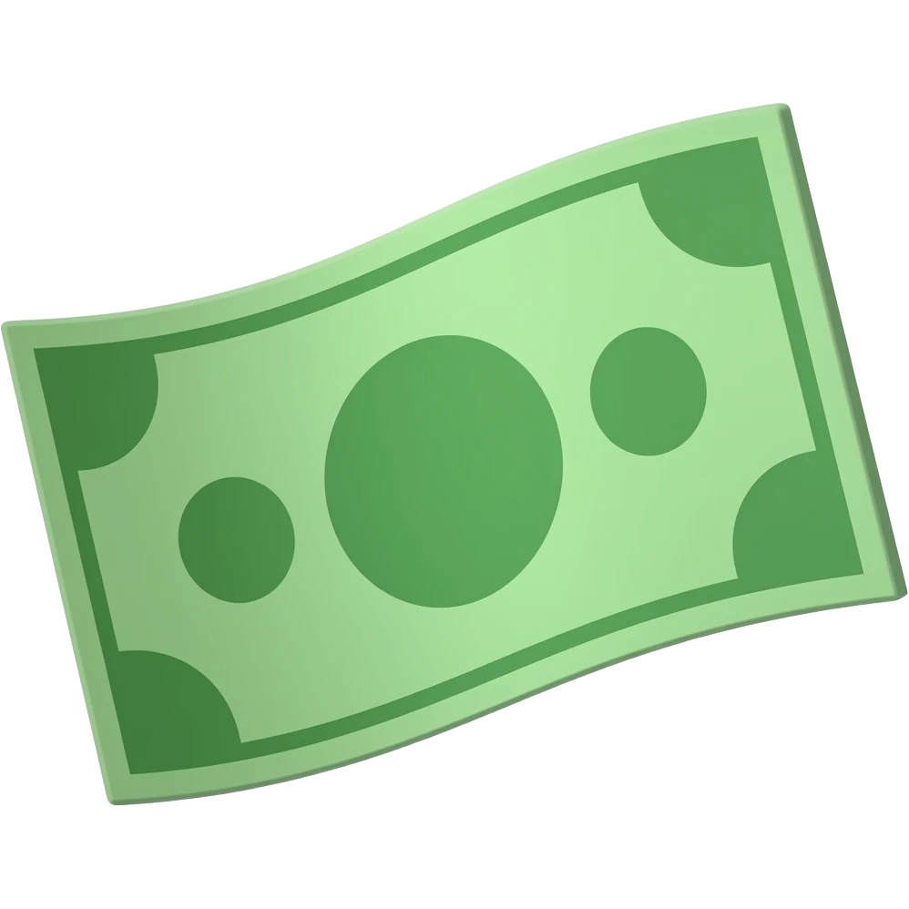 green wavy smooth banknote minimalism emoji 3d perspective emoji