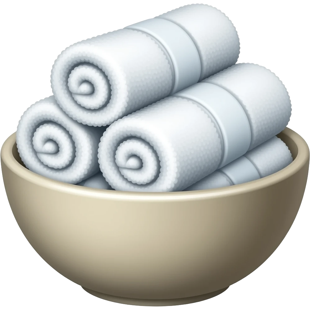 Spa ice towels in bowl emoji