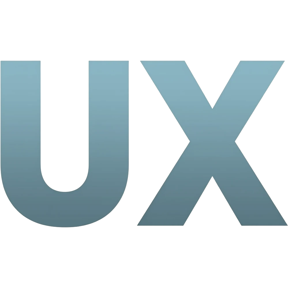 Replace the window with big text that reads "UX" emoji