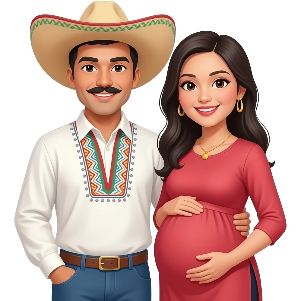 Mexican man pregnant vietnamese woman emoji