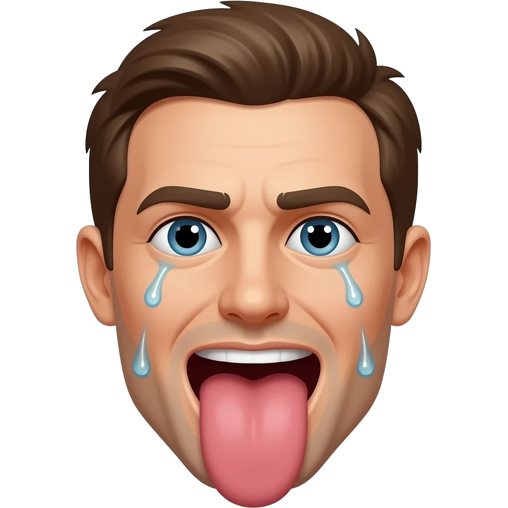 Sweating tounge out freaky emoji