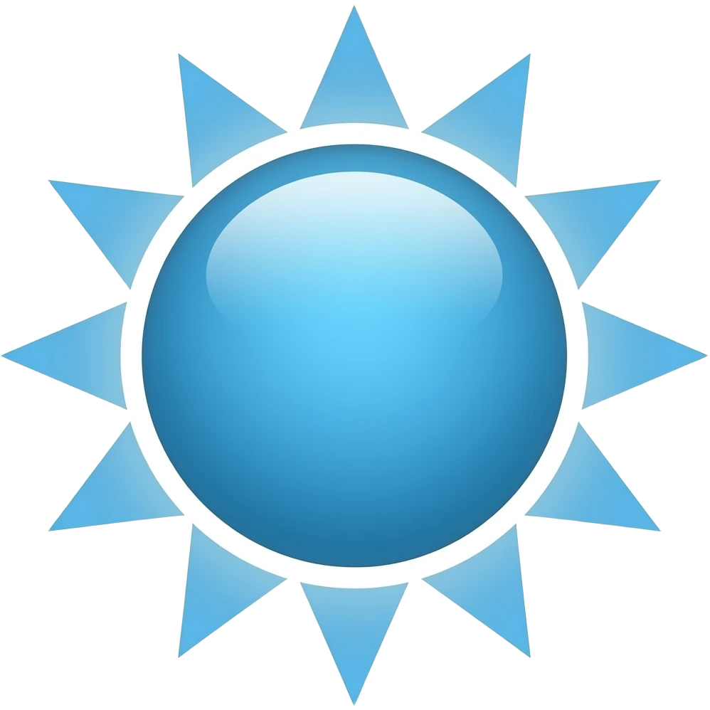 Blue sun emoji