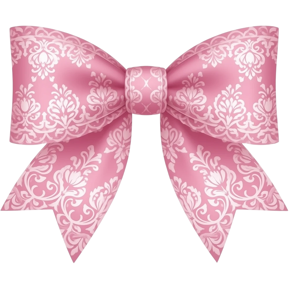 pink ombre with tulip rococo style pattern on bow lace coquette bow emoji