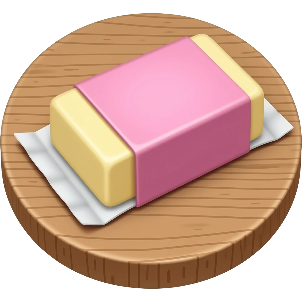 Stick of butter with pink wrapper emoji