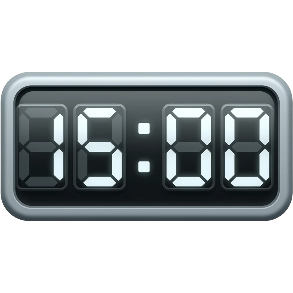 15:00 pixel digital clock emoji