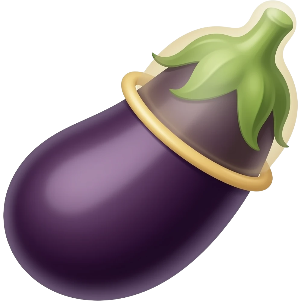 Ein Auberginen mit ein Kondom drüber emoji