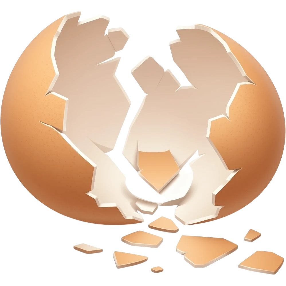 shattered eggshells, mostly shells emoji