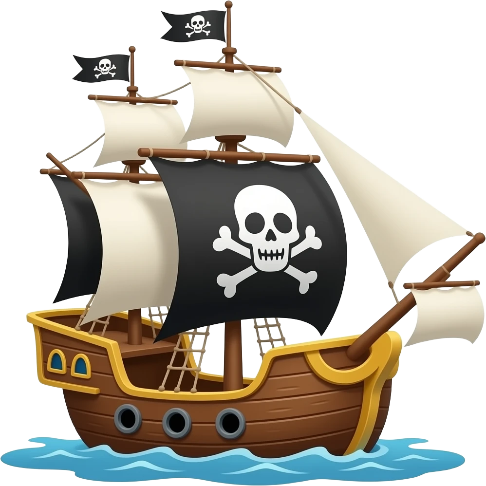 пиратский корабль emoji