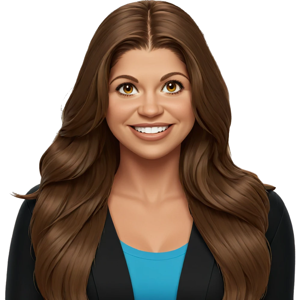smiling girl with long brown hair emoji