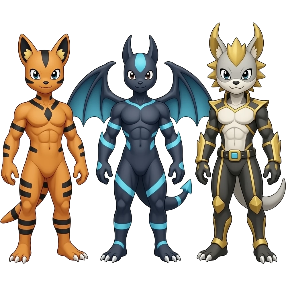 Guilmon-Scizor-Scyther-Flygon-Bisharp-Darkrai-Latias-Koraidon-Fakémon-Animal-hybrid, full body emoji