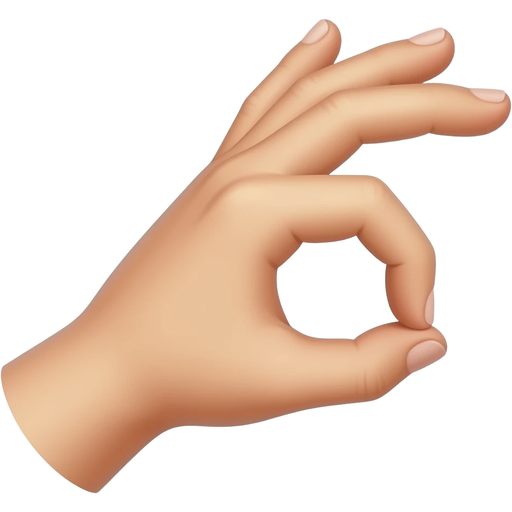 Hand cupping from the side, using all fingers, not closed to make a c emoji
