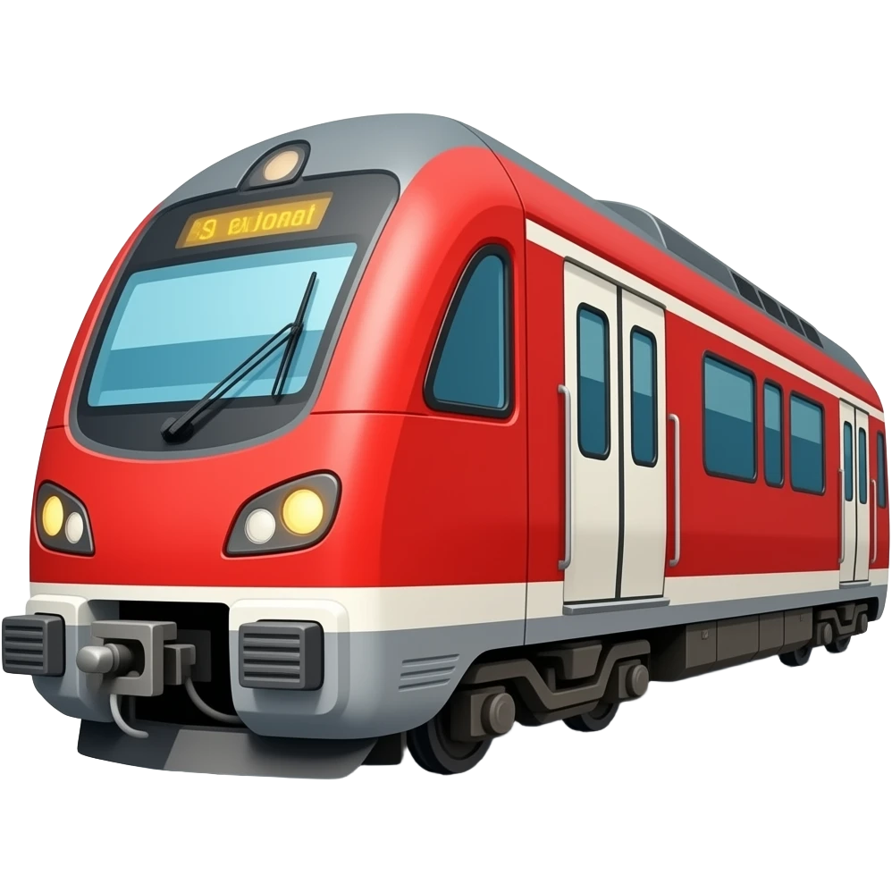 Apple emoji style red train emoji