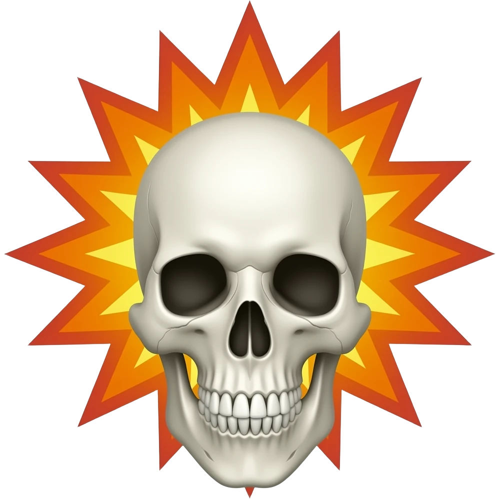 Skull face blasting bursting emoji