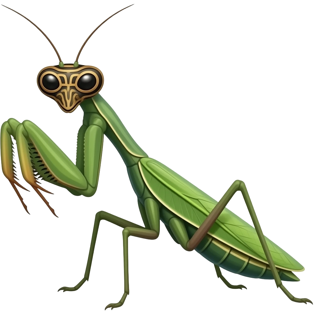 mantis religiosa con mascara africana emoji