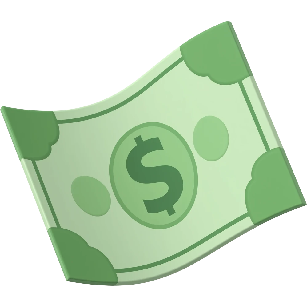 green wavy smooth banknote details emoji 3d perspective emoji