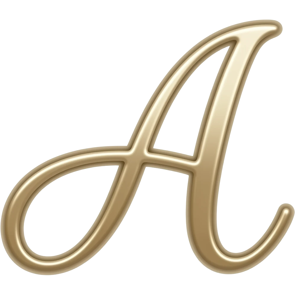 beige letter uppercase a in Air-Flor cursive style emoji