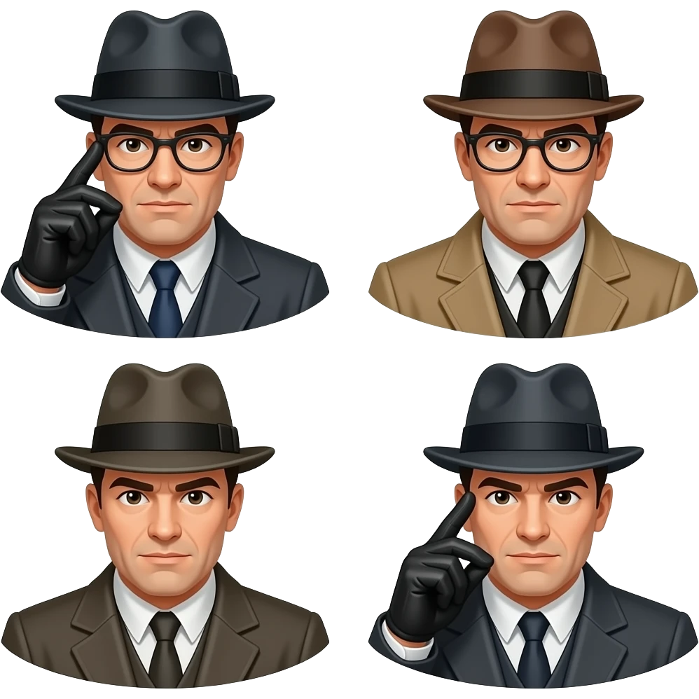 haz un mural de un detective con posits emoji