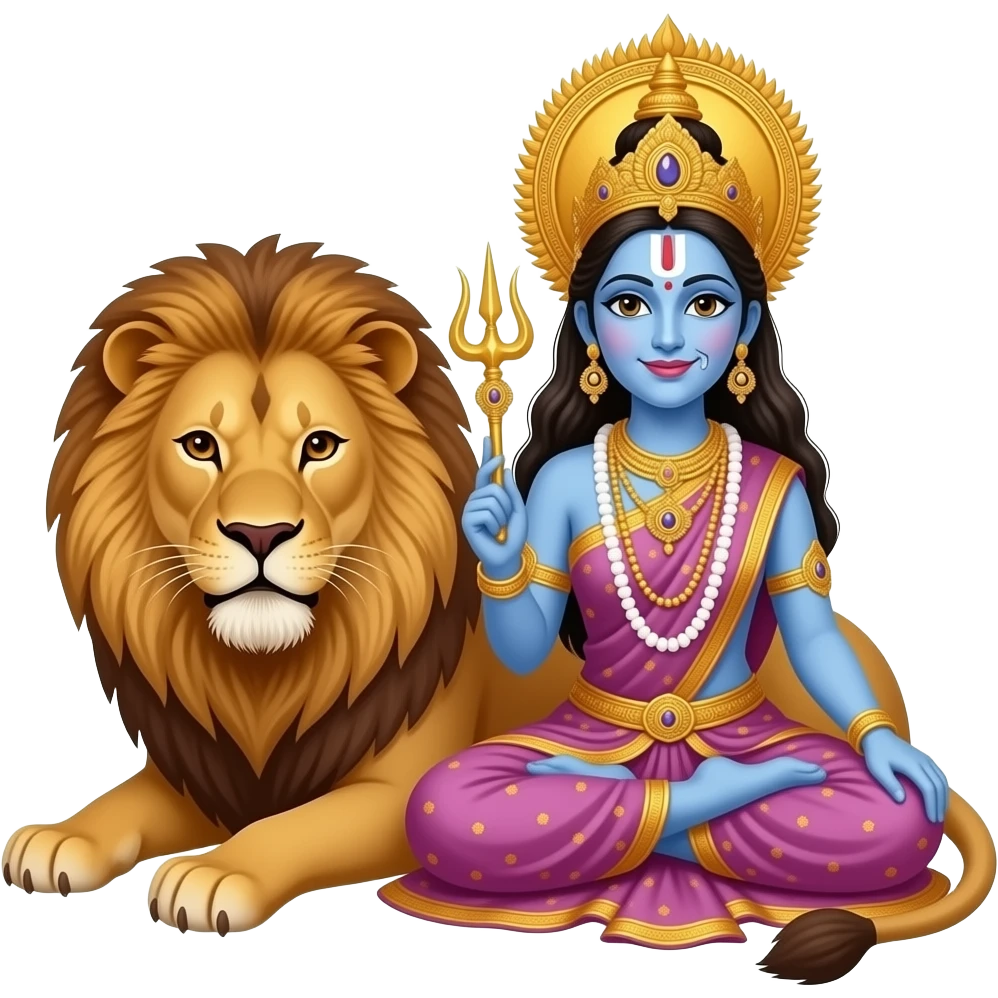 इसका फेस चेंज मत करो इसको काली माता बना दो और इसके बगल में एक बड़ा सा शेर बैठा emoji