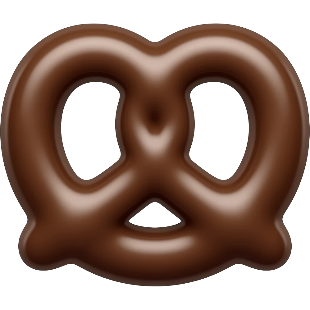 chocolate dipped pretzel emoji