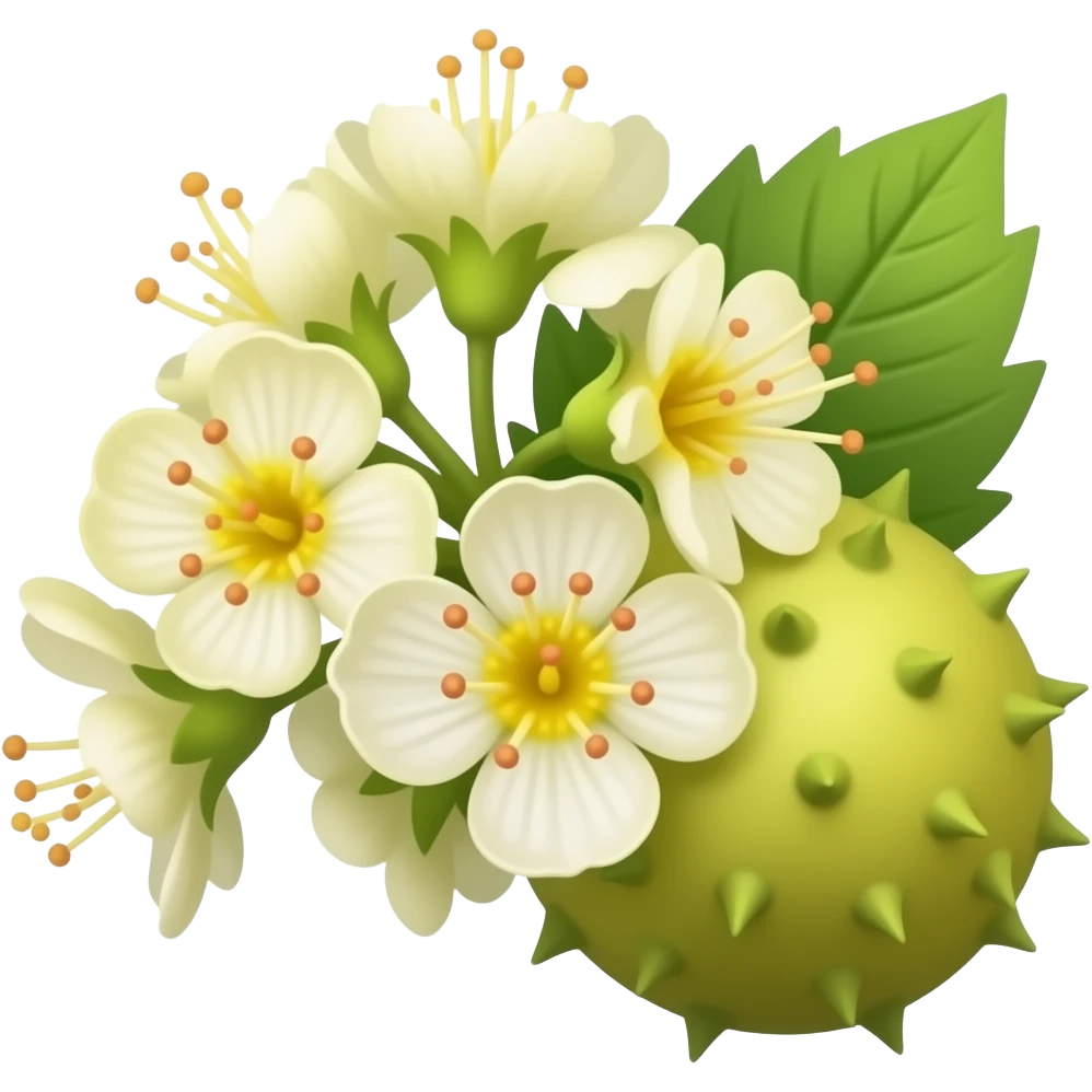 нарисуй цветы каштана emoji