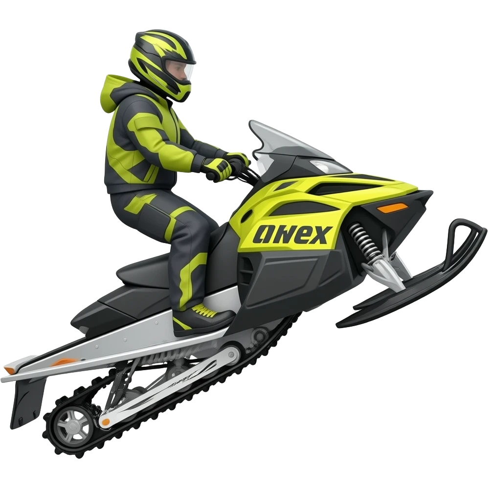 Snowmobile jumping sideview emoji