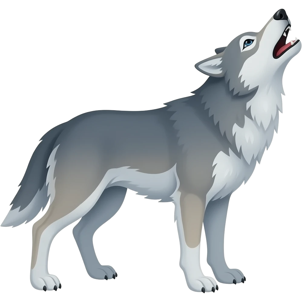 Wolf howling emoji