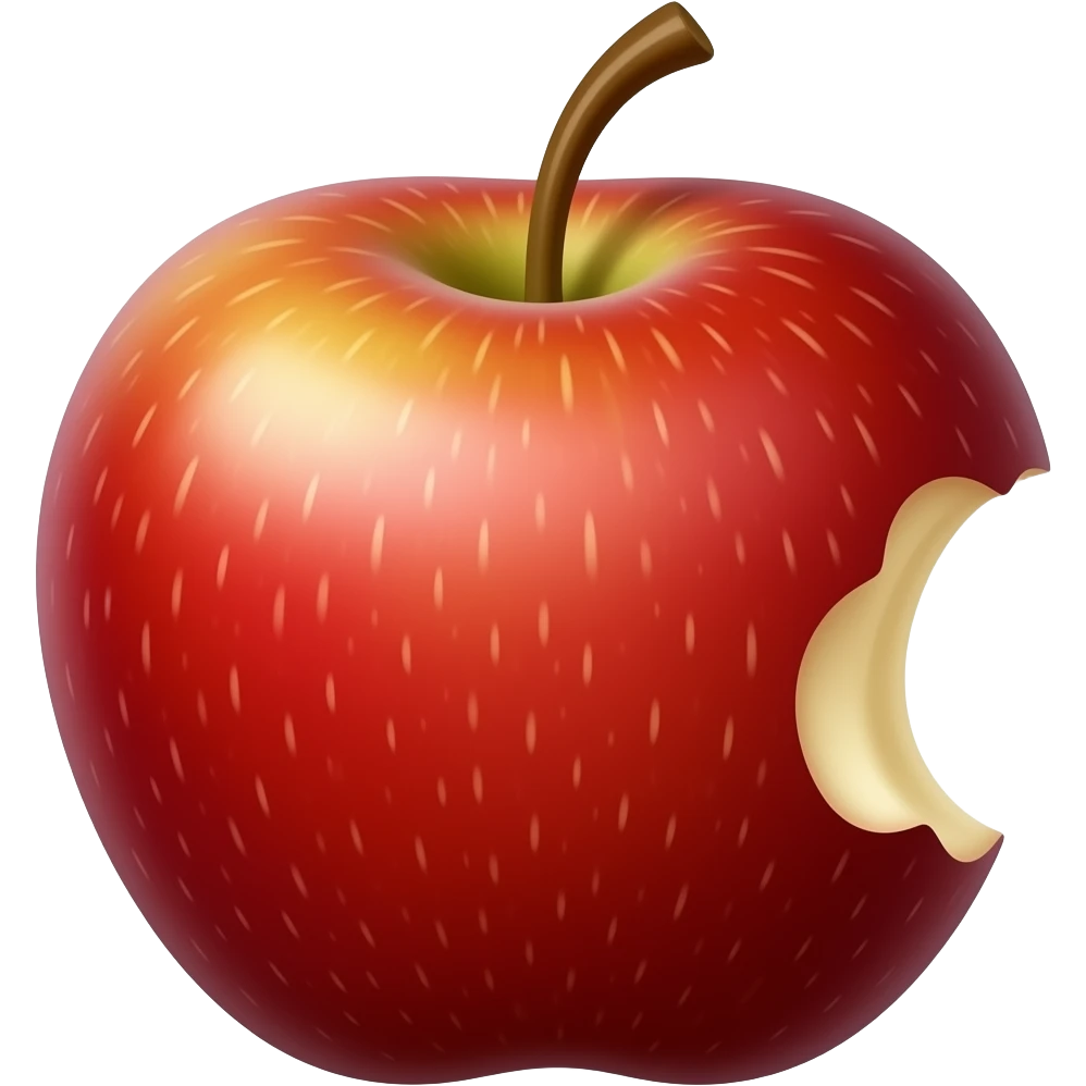 red apple with bite emoji