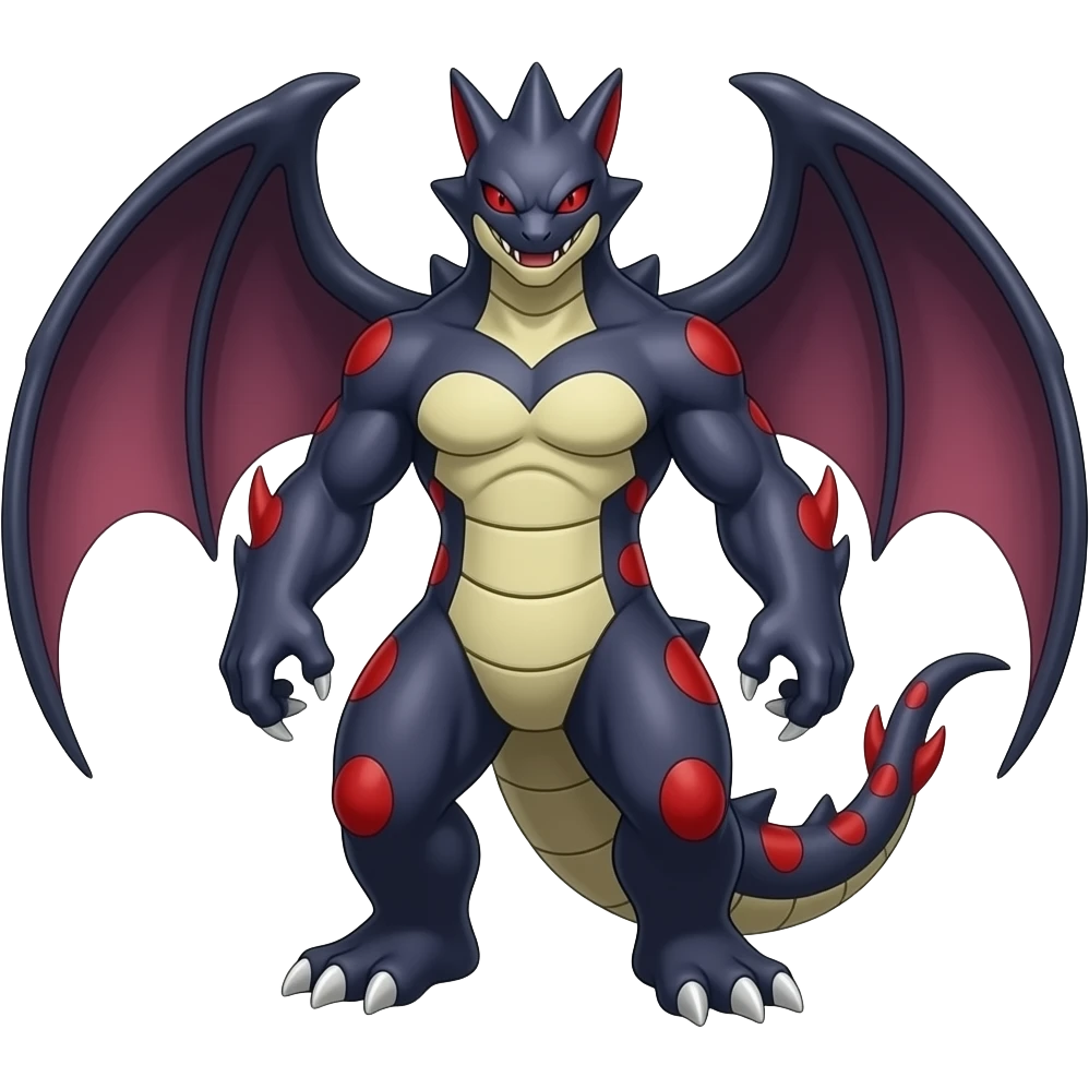 Shiny Dark Dusky Cool Hot Stylish Handsome Seviper-Salandit-Darkrai-Renamon-Zoroark-Monster-Fakémon-fusion (full body) emoji