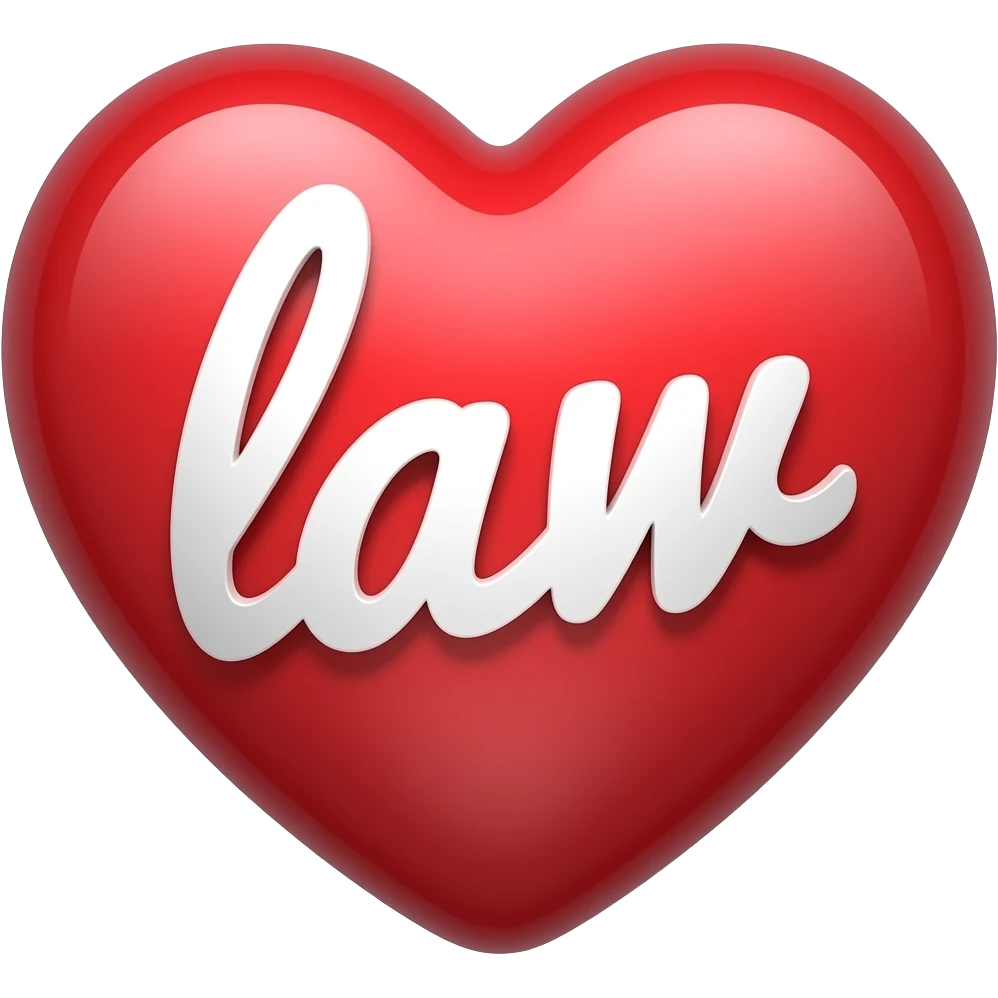 heart that is getting written written on, it says law emoji